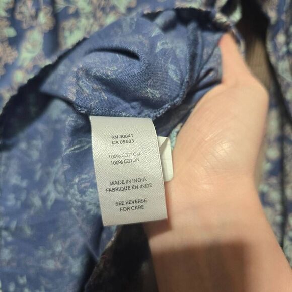 Old Ranch Blue Floral Long Sleve Top - Picture 4 of 4